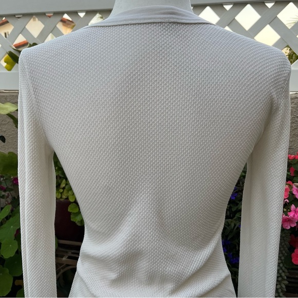 Free People Cream Thermal with Macrame Sleeves Size M - Picture 12 of 13